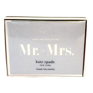 Kate Spade Mr. & Mrs. Thank You Card Set 10 Cards & Envelopes Multi-Color New